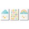 Big Dot of Happiness Colorful Children's Decor - Alphabet Nursery Wall Art and Rainbow Cloud Kids Room Decor  - 7.5 x 10 inches - Set of 3 Prints